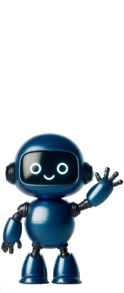 Short Blue Happy Robot