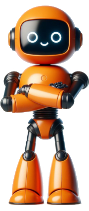 Tall Orange Serious Robot