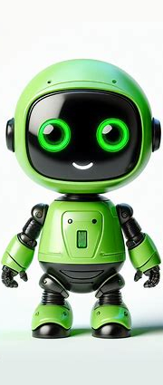 Cute Greenish Black Robot